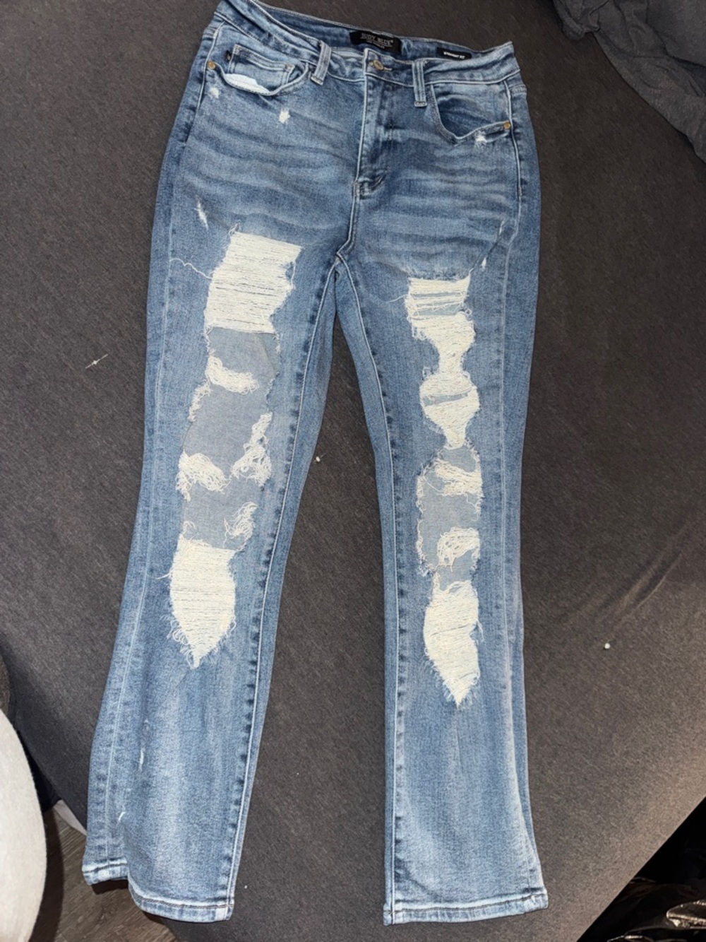 Judy Blue Straight fit, size 11/30 Light Blue Distressed Women's Jeans